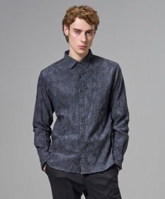 JOSEPH HOMME アブストラクトジャガードストレッチ　レギュラーカラーシャツ グレー系