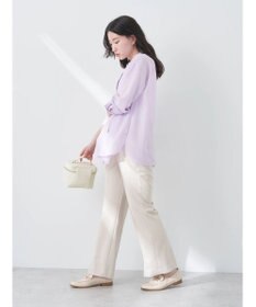 earth music&ecology カットツイルスリットセミフレアパンツ