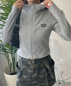 WEGO オープンショルダーダブルジップパーカー