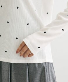 Green Parks ・ＤＯＵＢＬＥ　ＦＬＡＧＳ　ハート刺繍リブロンＴＥＥ