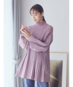 earth music&ecology プリーツフレアニットチュニック