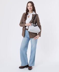 LeSportsac E/W CITY DRAWSTRING BAG??? /アップタウンモノチェック/ブラック