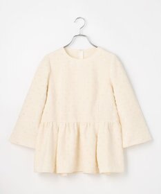 #Newans 【洗濯機可】ジャガ―ドドットペプラムブラウス