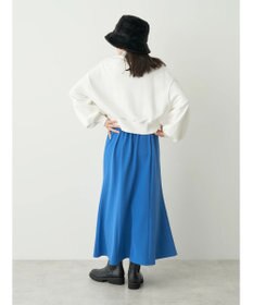 earth music&ecology クルーネック袖シャーリングスウェット