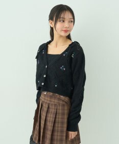 earth music&ecology ＳＥＴ２点刺繍ビスチェ＋カーディガン