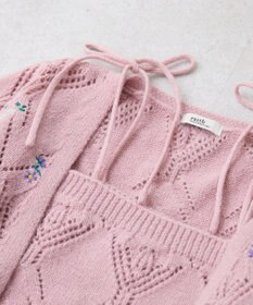 earth music&ecology ＳＥＴ２点刺繍ビスチェ＋カーディガン