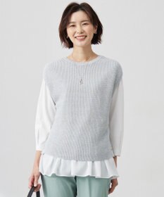 J.PRESS LADIES S 【洗える】Linen Cotton Vest  ニット ベスト