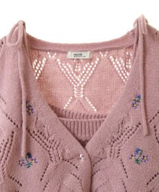 earth music&ecology ＳＥＴ２点刺繍ビスチェ＋カーディガン