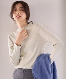 ANY 【洗濯機可】ラメハイネックＴシャツ