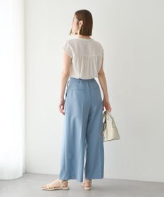 YECCA VECCA <<接触冷感>>フレンチスリーブギャザーブラウス