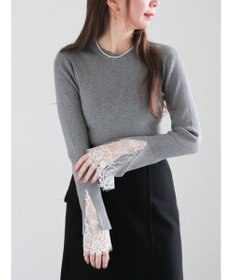 Te chichi レースカフスレイヤードニット