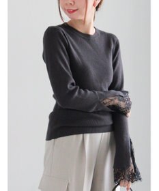 Te chichi レースカフスレイヤードニット