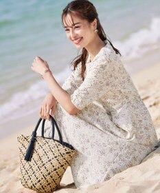 Tiaclasse 【洗える】ギャザースリーブ花柄ワンピース