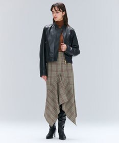 BEIGE， SELMA / チェックウールラッフルスカート