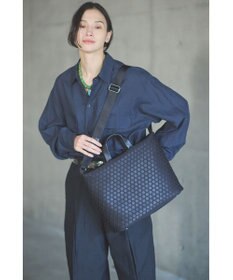 MIYABIYA LAQUOH【撥水加工】篭目柄エンボスボンディング スリム２WAYトート