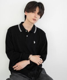 WEGO 【25年秋冬新作/ユニセックスITEM/SMLサイズ展開】別注USPOLOラインポロシャツ（長袖）