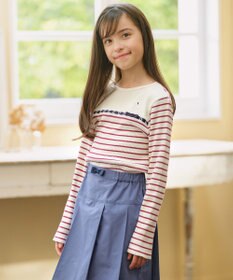 組曲 KIDS 【150-160㎝】レースボーダー トップス