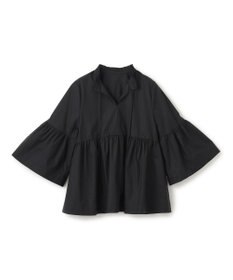 UNFILO コットンブロード フリルネックシャツ