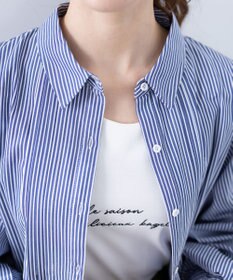 Tiaclasse 【洗える】パフ袖シャツチュニックブラウス