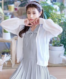 Tiaclasse 【洗える】シアーパフスリーブカーディガン