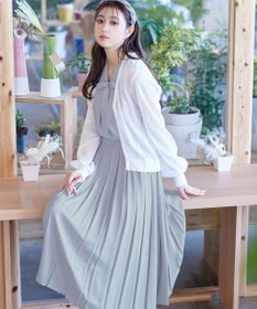 Tiaclasse 【洗える】シアーパフスリーブカーディガン