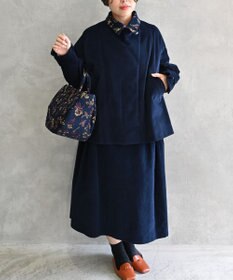 muuc 〈遠州織物の工場で織られた上質なコットンコーデュロイ生地〉花刺繍ショートコート（セットアップ可能）