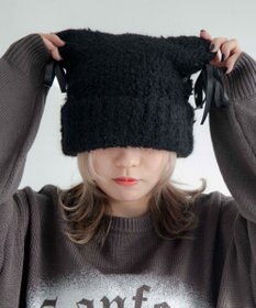 WEGO レースアップネコミミニットキャップ