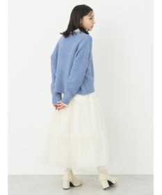 earth music&ecology スカラップニットカーディガン