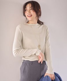 ANY 【洗濯機可】ラメハイネックＴシャツ