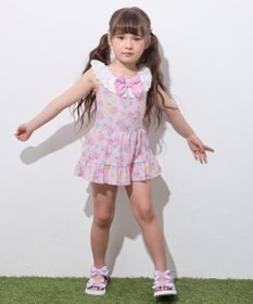 ANY KIDS 花柄×レース ワンピース水着