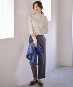 ANY 【洗濯機可】ラメハイネックＴシャツ