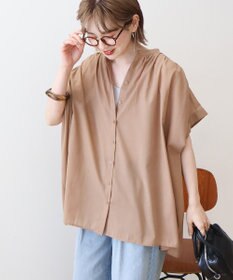 AMERICAN HOLIC 【予約】【WEB限定】イージーケア+接触冷感 フレンチスリーブギャザーシャツ