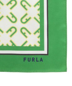 MOONBAT FURLA シルク100% モノグラム柄 スクエアスカーフ