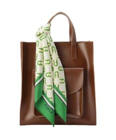 MOONBAT FURLA シルク100% モノグラム柄 スクエアスカーフ