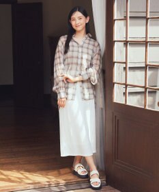 earth music&ecology シアーチェックシャツ