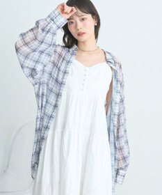 earth music&ecology シアーチェックシャツ