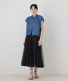 GRACE CONTINENTAL シアーデニムドルマントップ