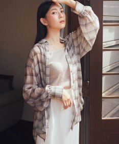 earth music&ecology シアーチェックシャツ