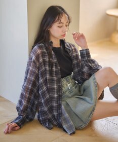 earth music&ecology シアーチェックシャツ