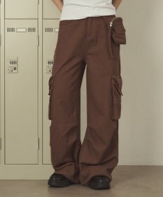 WEGO ポーチ付きウォッシュドカーゴパンツ