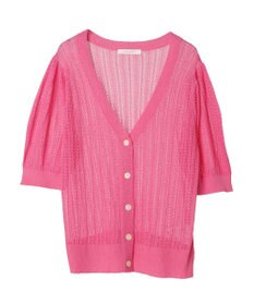 Green Parks すかし柄コンパクトシアーカーディガン