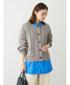 Green Parks ケーブル釦ニットカーディガン