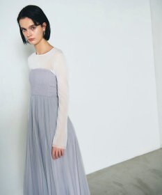 GRACE CONTINENTAL プリーツコンビベアワンピース