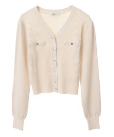 earth music&ecology マイクロボーダーＶネックコンパクトカーディガン