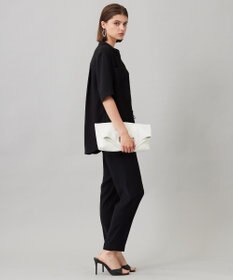 ICB 【UVカット・防シワ・洗える】ライトダブルクロス バンドカラーブラウス