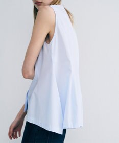 uncrave コットンクロスストライプ ペプラムジレブラウス