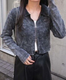 WEGO ヴィンテージウォッシュWZIPトップス