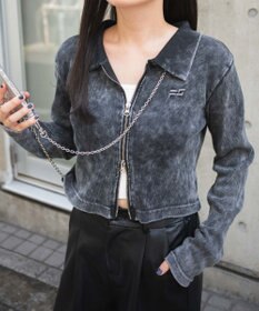 WEGO ヴィンテージウォッシュWZIPトップス