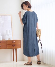 自由区 【洗える・XSサイズあり】テンセルリネンデニム ワンピース