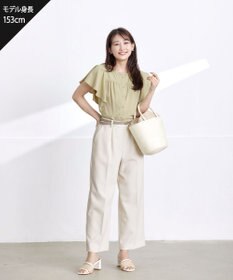 Tiaclasse L 【洗える】フレアスリーブレースブラウス